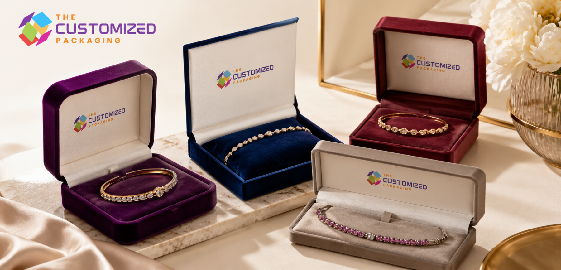 Hinged-Lid Styles for Velvet Bracelet Packaging
